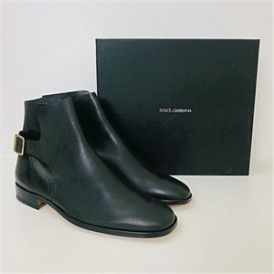 Men’s Dolce & Gabbana black leather boots-Sz 10